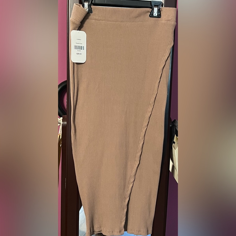 Taupe Skirt with Split